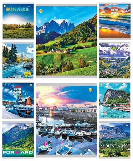 Зошити учнівські 48 аркушів клітинка Тверда Мікс PRD, 10 шт. в упаковці