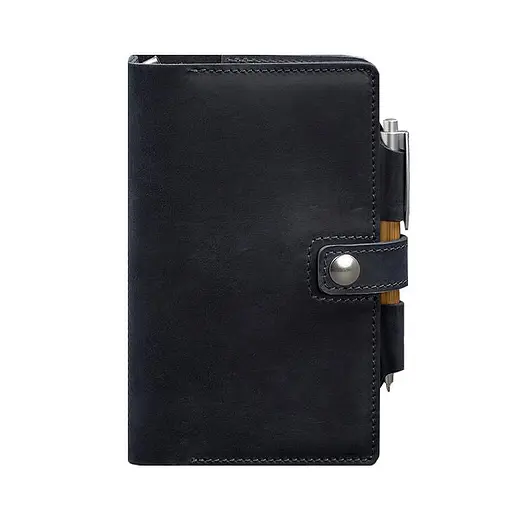 Шкіряний блокнот (Софт-бук) 4.0 темно-синій Crazy Horse - фото 7