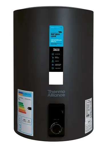 Водонагрівач електричний Thermo Alliance, 2 кВт, сухий ТЕН, 100 вертикальний, циліндричний, чорний (D100V20J3(D)KВ) - фото 1