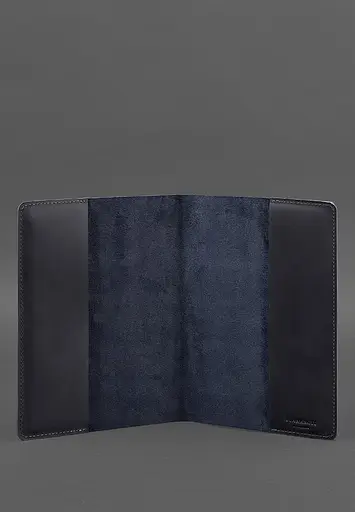 Шкіряна обкладинка для блокнота 6.0 (софт-бук) синя Crazy Horse - фото 3