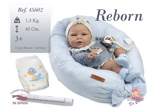 Лялька Munecas De Cuna Reborn блакитний одяг 45 см (45602) - фото 2