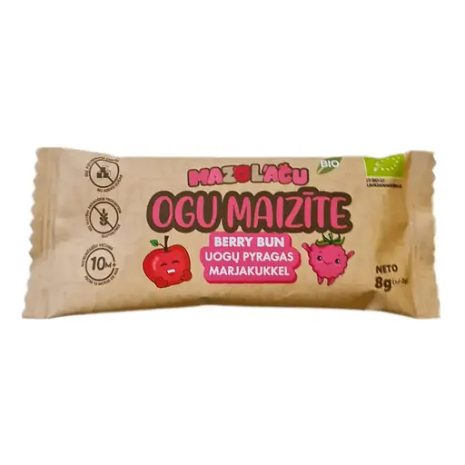 Фруктовий батончик Mazo Lacu Яблуко-Груша-Малина безглютеновий органічний з 10 місяців 8 г