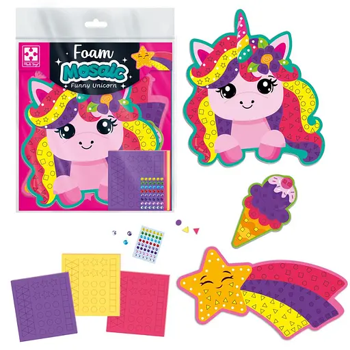Набор для творчества с мягкой мозаикой и стразами Веселый Единорог