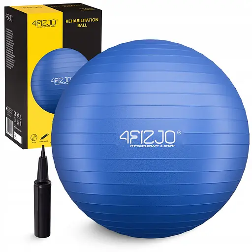 М'яч для фітнесу (фітбол) 4FIZJO 55 см Anti-Burst Blue (P-5905973404723) - фото 1