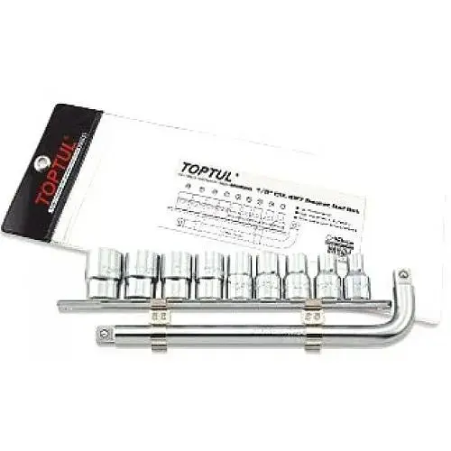 Комплект головок та комірів на планці 1/2 8-22 мм Toptul hoz0007606 - фото 1