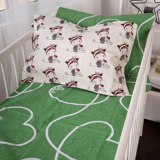 Наволочка MirSon Бязь Kids Time 20-0031 Ladybug 50х70 см зелена (2200009638473) - фото 2