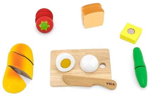Игрушечные продукты Viga Toys Завтрак 44541 набор деревянных игрушечных продуктов - фото 2