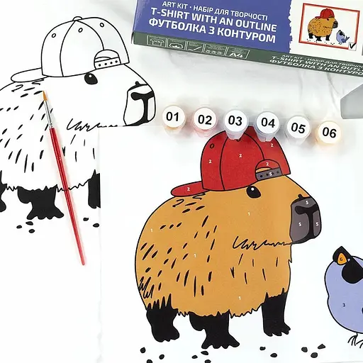 Набір футболка-розмальовка Rosa Talent Капібара бавовна 100% розмір XS  - фото 3