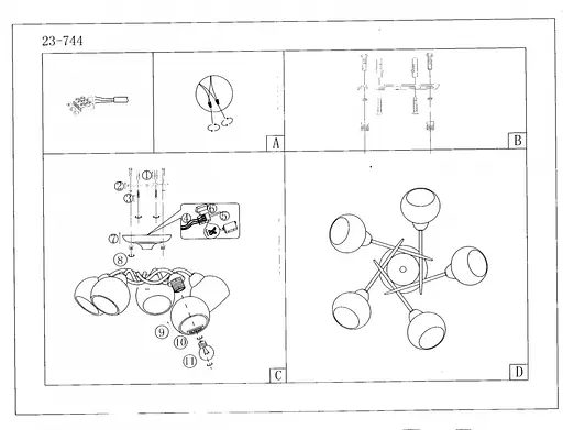 Люстра потолочная Brille классическая в зал E27 40W CH (LK-650C/5) - фото 4