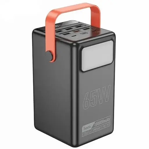Універсальна мобільна батарея Hoco DB03 100000mAh Max Centurion PD 65W LCD Lamp (Чорна) - фото 3