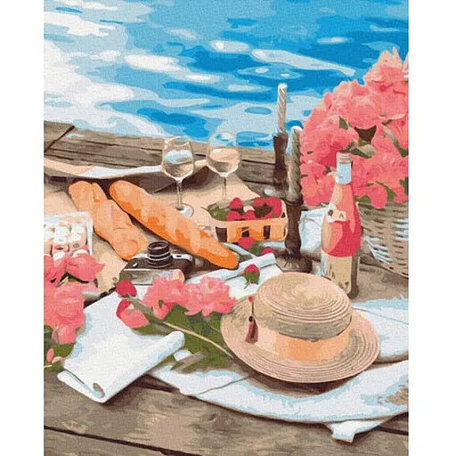 Розмальовка за номерами Brushme Premium Пікнік поруч із морем (40х50) (PGX37555) - фото 1