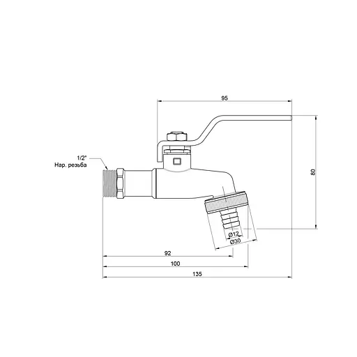 Кран поливочный SD Plus 1/2" SD140W15 - фото 2