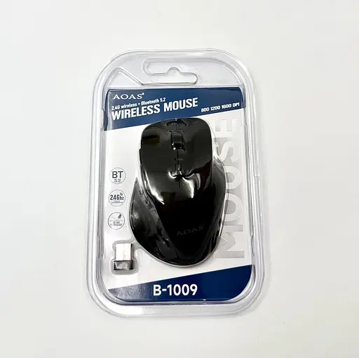 Миша безпровідна AOAS B-1009 чорна/червона /BT5.2/2.4Ghz/1600dpi/ - фото 2