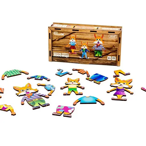 Деревянная настольная игра Лисички PuzzleOK Puz-42121 - фото 5