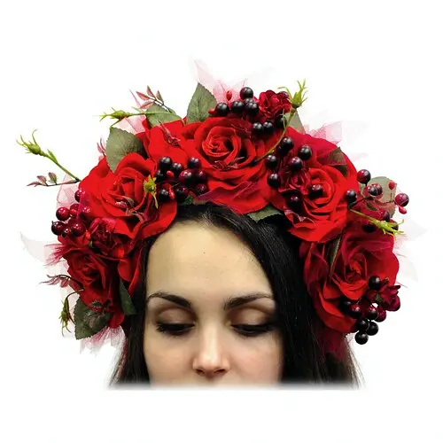 Обруч Фріда з квітами та ягодами - фото 1