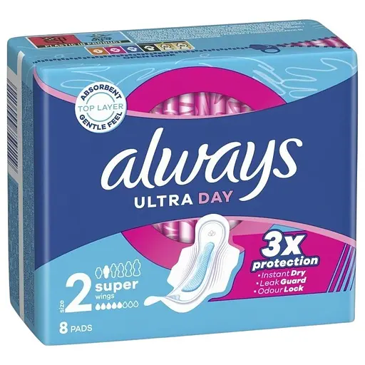 Гігієнічні прокладки Always Ultra Day Super розмір 2, 8 шт.