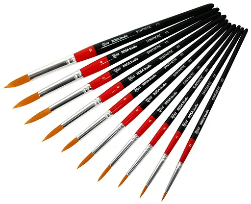 Пензель синтетика кругла 111 №0 Rosa Studio коротка ручка - фото 2