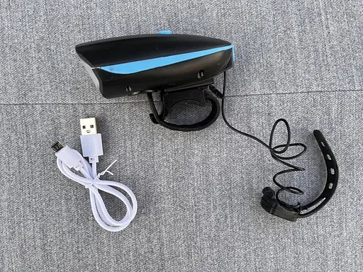 Вело фара и велосипедный сигнал на выносной кнопке Bike Light 7588 аккумуляторный велофонарь micro-USB - фото 10