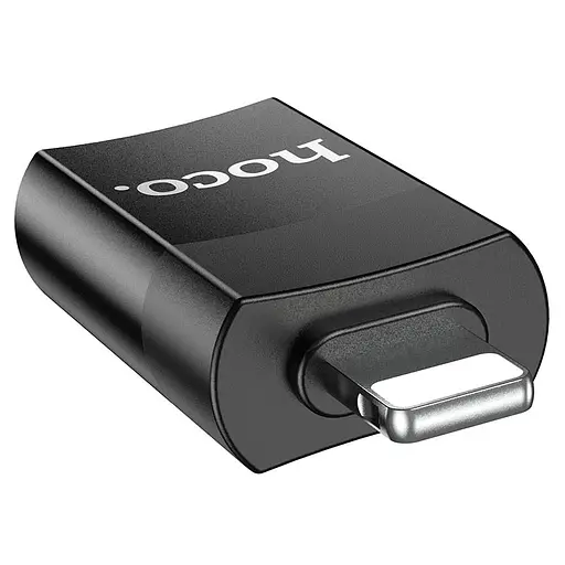 Перехідник Hoco UA17 Lightning Male to USB Female USB2.0 Чорний - фото 3