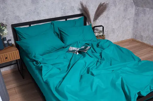 Комплект постільної білизни Moon&Star Бязь Gold Люкс Green Deep King Size 220x240 наволочки 2х50х70 - фото 5