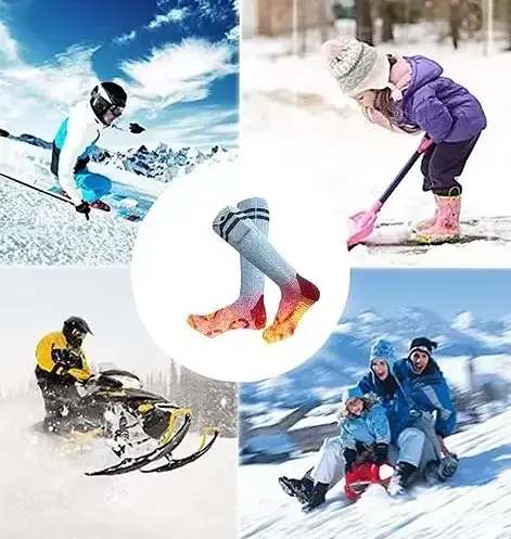 Носки с подогревом ZBHSWZ07 с блоком питания 5000mAh 38-44р. (Серые) - фото 5