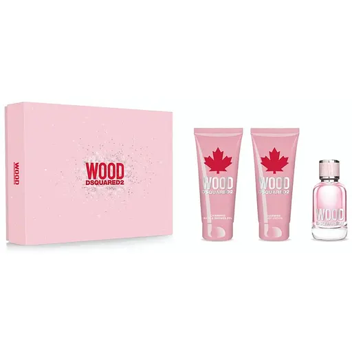 Набор для женщин Dsquared2 Wood Pour Femme: Туалетная вода 50 мл + Гель для душа 100 мл + Лосьон для тела 100 мл