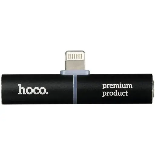 Перехідник Iphone Lightning Adapter 2 in 1 Hoco LS4 для аудіо та заряду  - фото 1