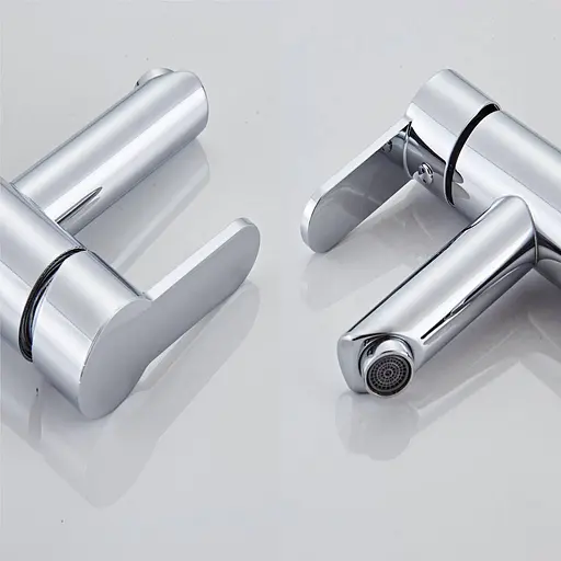 Смеситель для раковины Смеситель изготовлен из высококачественных материалов, а хромированная обработка придаст современный вид. - фото 2