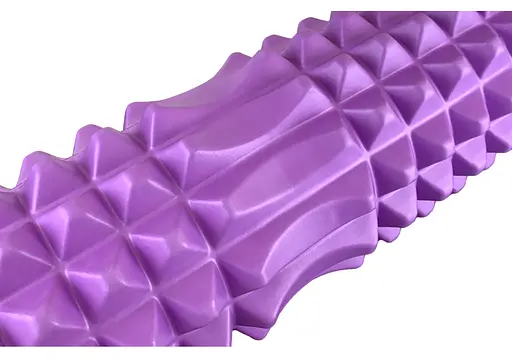 Массажный ролик EasyFit Grid Roller 33 см v.1.2 с заглушками с двух сторон Фиолетовый (EF-2022a-V) - фото 3