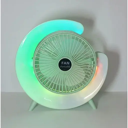 Аккумуляторный настольный вентилятор Fan F2 Портативный складная мини USB ветродуйка LED-подсветка Белый - фото 1