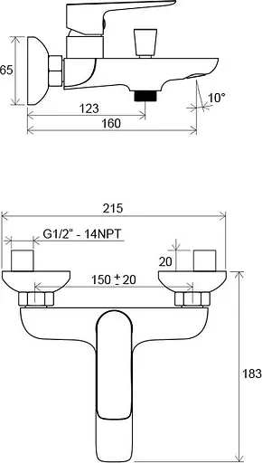 Смеситель для ванны Ravak Classic CL 022.00/150 X070083 Хром - фото 2