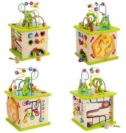 Детский развивающий Hape Куб Сельские зверьки E1810 Бизикуб деревянный - фото 2