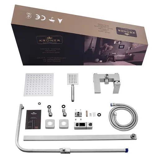 Душевая система Kroner KRP Edelstahl Kubus - ESG064 (CV035452) - фото 13