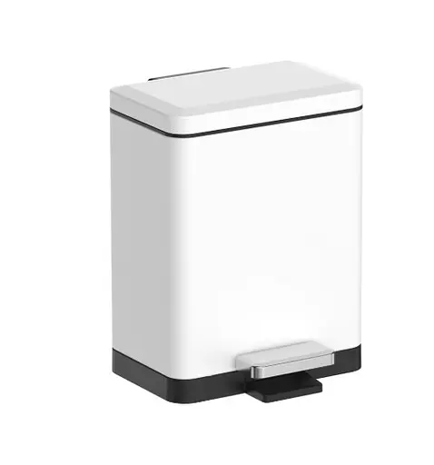Відро для сміття Koer TC-010306-08 з плавним закриттям прямокутне 6 л білий (KR5601)  - фото 2