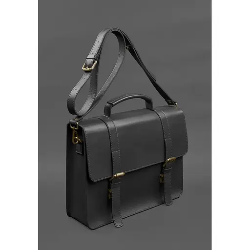 Шкіряна сумка-портфель Porte чорний - фото 1