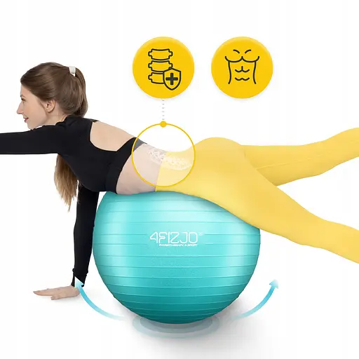 М'яч для фітнесу (фітбол) 4FIZJO 65 см Anti-Burst Mint (P-5905973404761) - фото 9