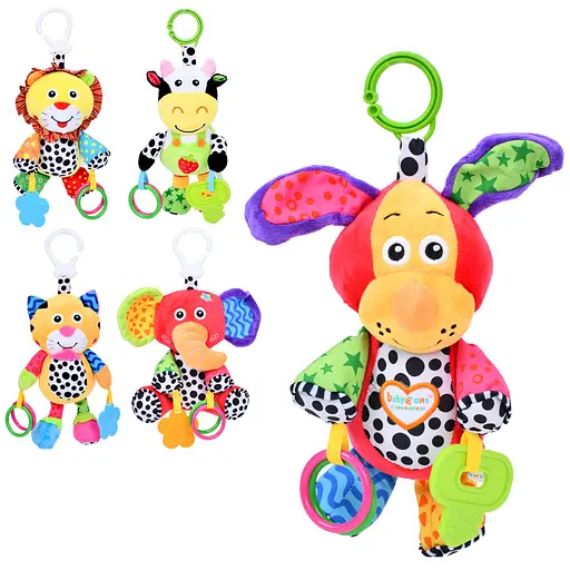 Підвіска м’яка на коляску RAT109, 34 см, брязкальце, прорізувач (В асортименті) - фото 2