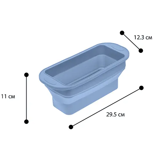 Форма для выпечки хлеба силиконовая 29.5х12.3х11 см, Profsil Серый 86799 - фото 3