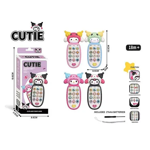 Телефон Kuromi, англ. озвучка, музика, підсвітка, EC666-2A2 - фото 2