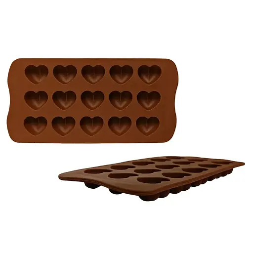 Силіконова форма для шоколаду сердечка Gusto 21 х 10.5 х 1.5 см GT-S-204 (138647)