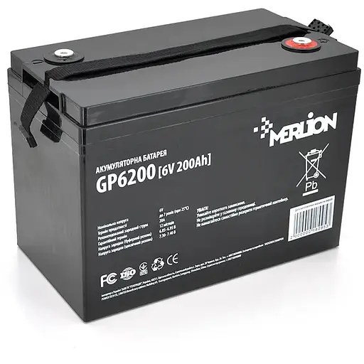 Акумуляторна батарея MERLION AGM GP6200 6V 200Ah (306 x 168 x 220) Q1