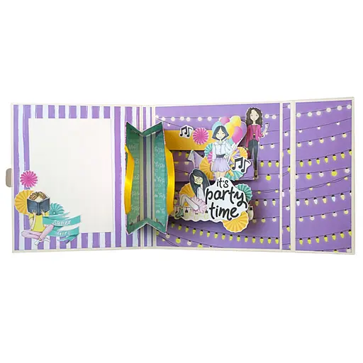 Набір для створення pop-up листівки "Party Girl" Fabrika Decoru FDGCK-052, 14 x 16 см - фото 5