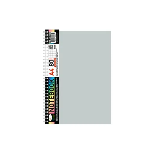 Блокнот А4 АП-1502(Grey) 80 листов, пружина сбоку