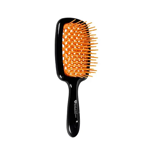 Щітка для волосся Salon Professional SP0099 SL масажна, продувна 20 см чорна з оранжевим - фото 2