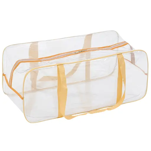Набор прозрачных сумок в роддом: размер S 30х20х15 см + размер М 40х25х20 см + размер XL 60х25х30 см (бежевые) - фото 3