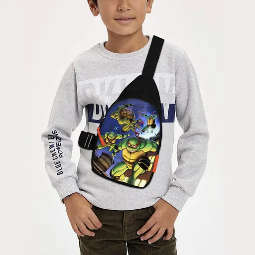 Сумка через плече дитяча Черепашки-ніндзя 29х17 см сумка слінг для хлопчика (02276)