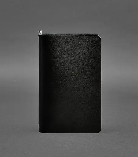 Вугільно-чорний шкіряний блокнот (софт-бук) 8.0 на гумці - фото 1