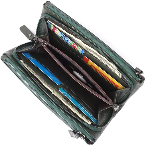 Красивий шкіряний гаманець на три відділення ST Leather 20.5х10.5х3 см acs0029660 - фото 7