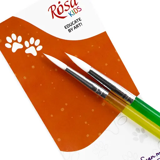 Набор кистей №1 синтетика 2шт круглая (№6 8) Rosa Kids - фото 2