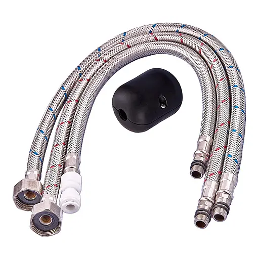 Змішувач для кухні на дві води з висувним виливом Zerix LUX-024 Black ZX5556 Чорний матовий - фото 3